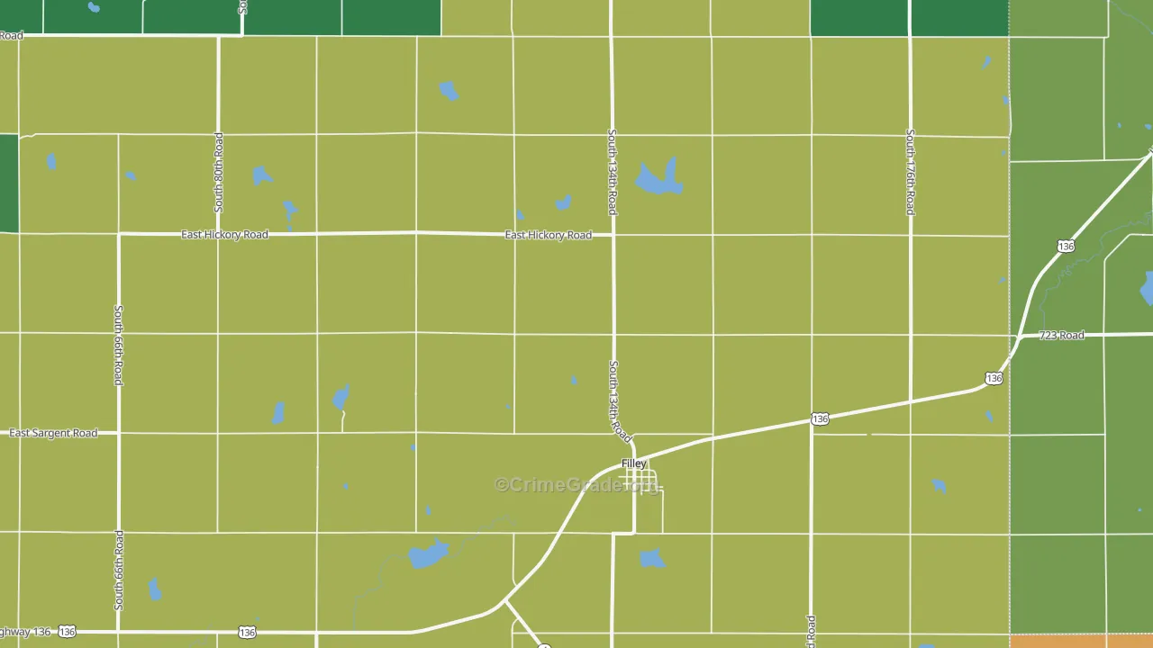 Filley, NE Map of Drug-Related Crime Rates