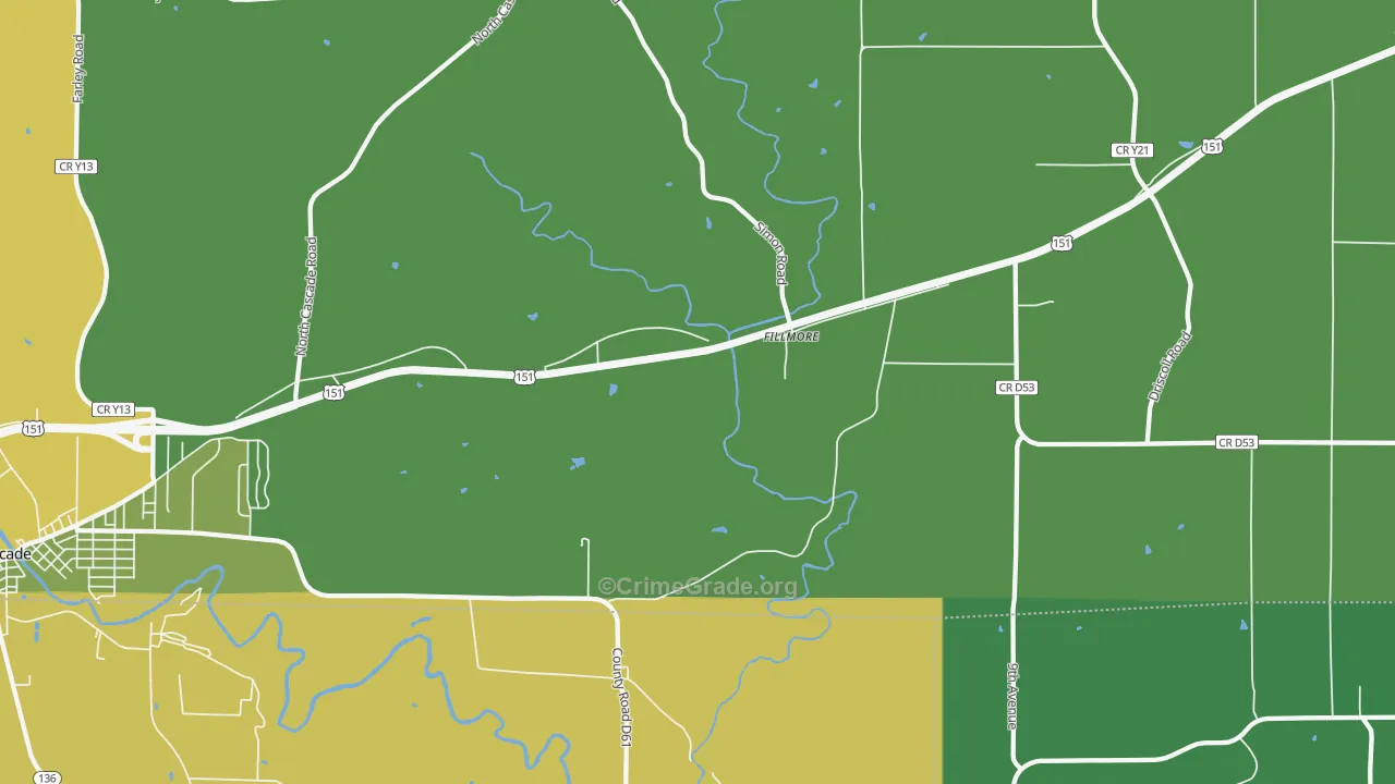 Fillmore, IA Map of Drug-Related Crime Rates