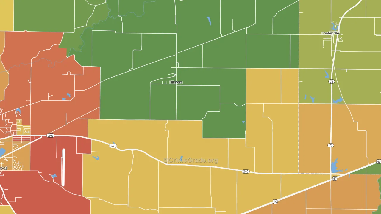 Fillmore, IN Map of Drug-Related Crime Rates