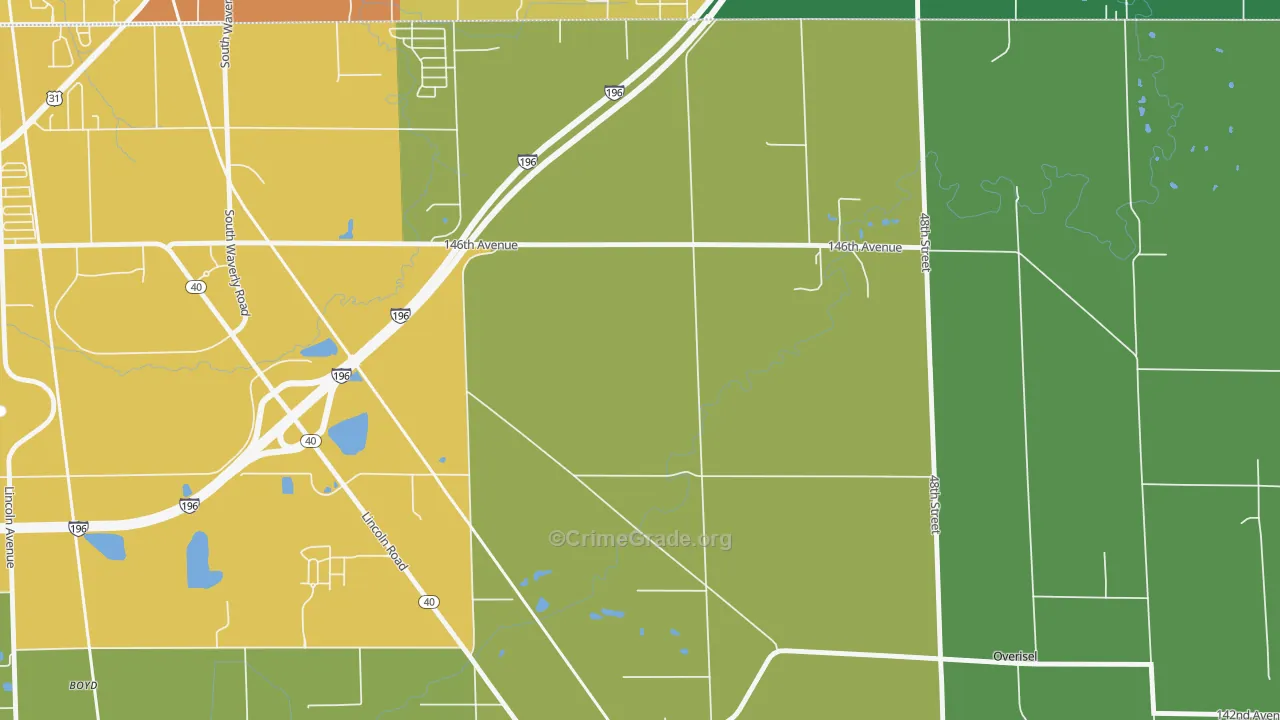 Fillmore, MI Map of Drug-Related Crime Rates