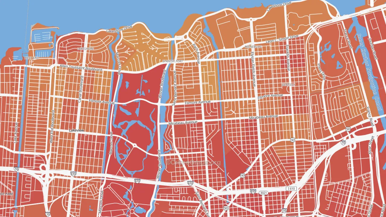 Fillmore, New Orleans, LA Map of Drug-Related Crime Rates