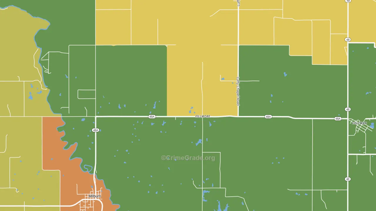 Fillmore, OK Map of Drug-Related Crime Rates