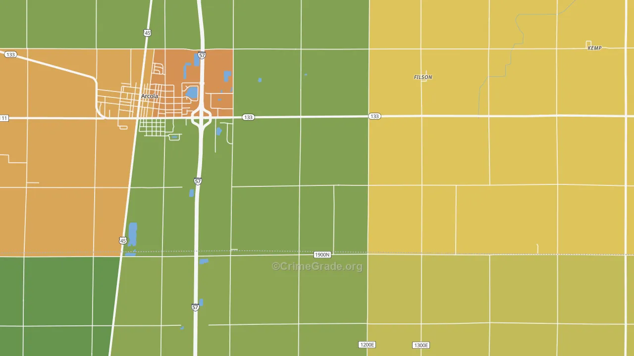 Filson, IL Map of Drug-Related Crime Rates
