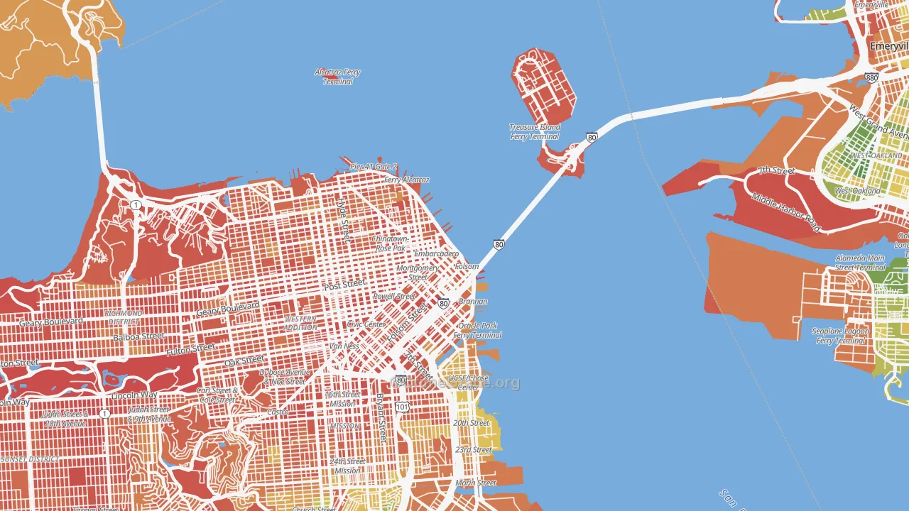 Financial District, San Francisco, CA Map of Drug-Related Crime Rates