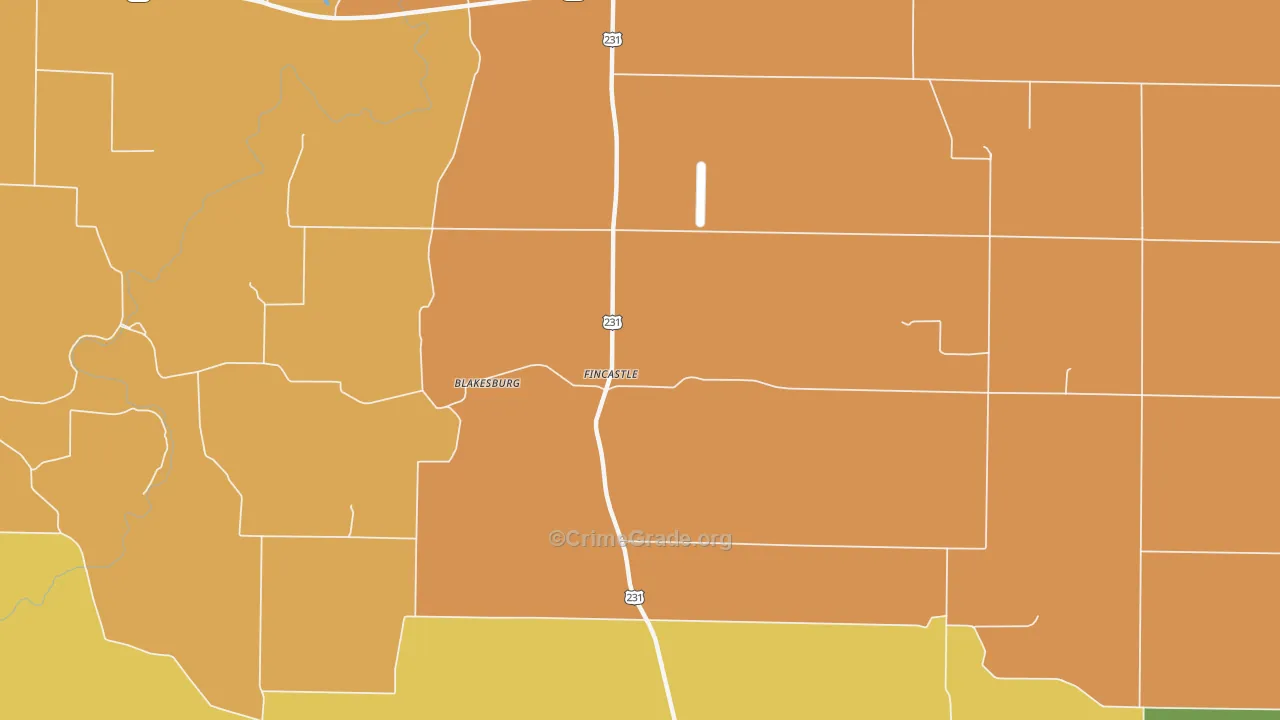 Fincastle, IN Map of Drug-Related Crime Rates