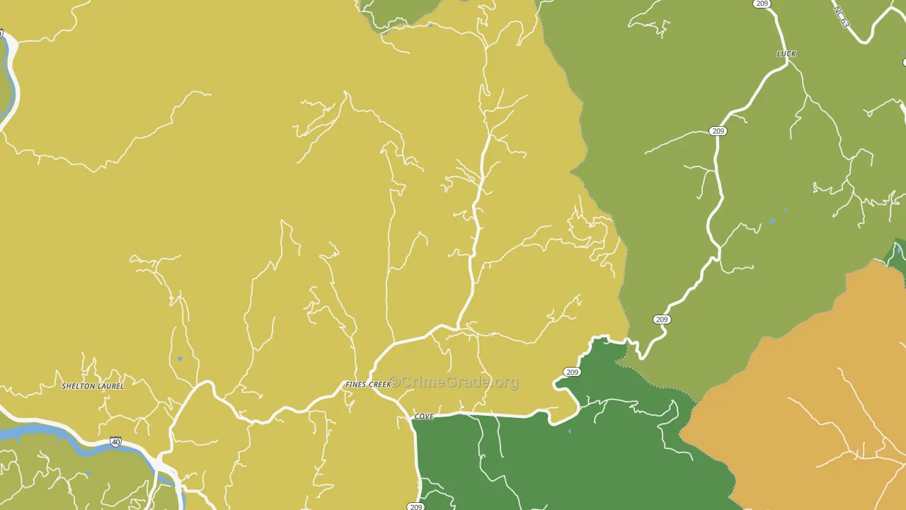 Fines Creek, NC Map of Drug-Related Crime Rates