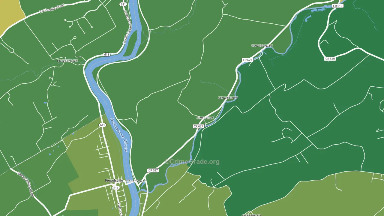 Finesville, NJ Map of Drug-Related Crime Rates