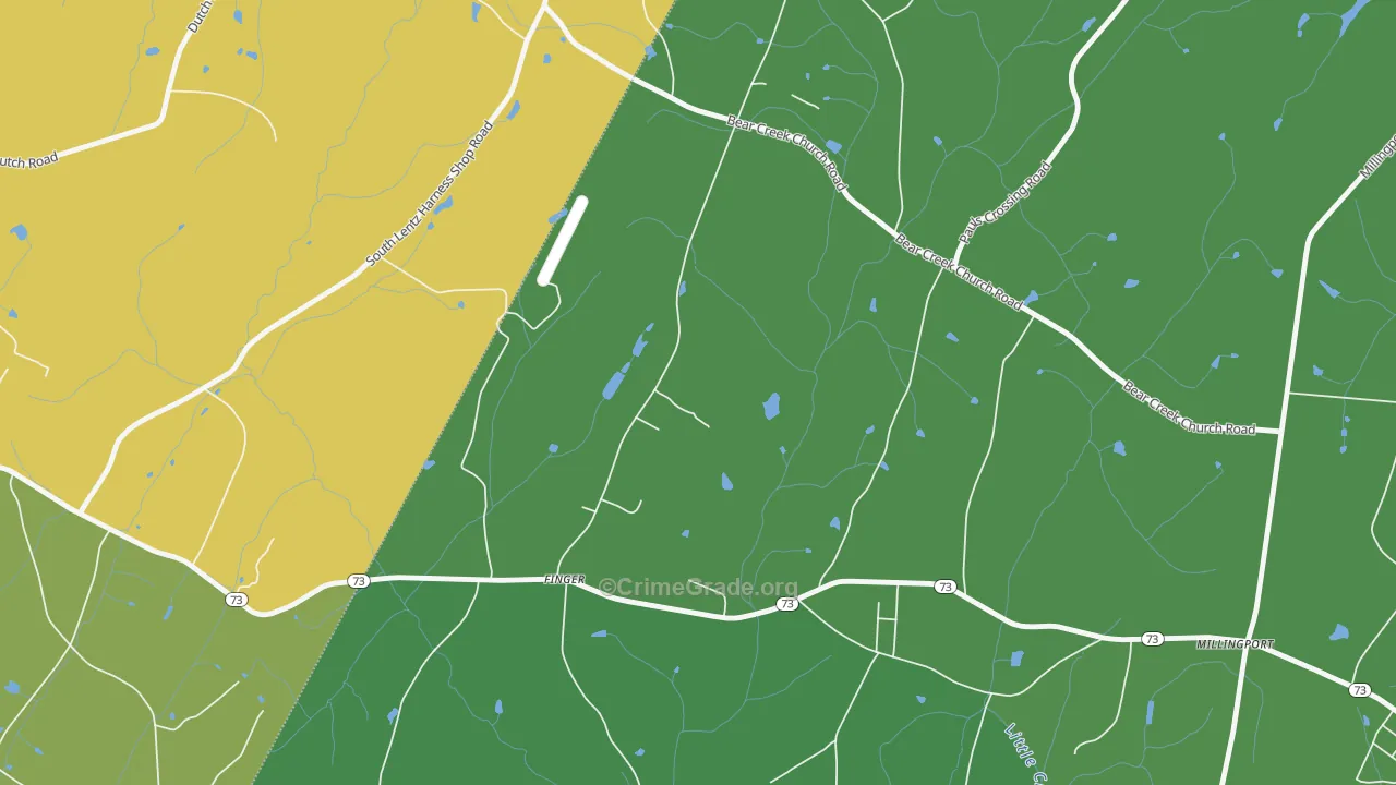 Finger, NC Map of Drug-Related Crime Rates