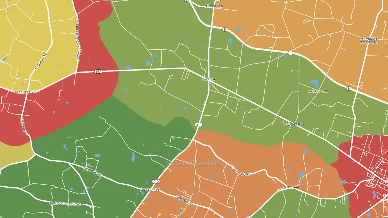 Finklea, SC Map of Drug-Related Crime Rates