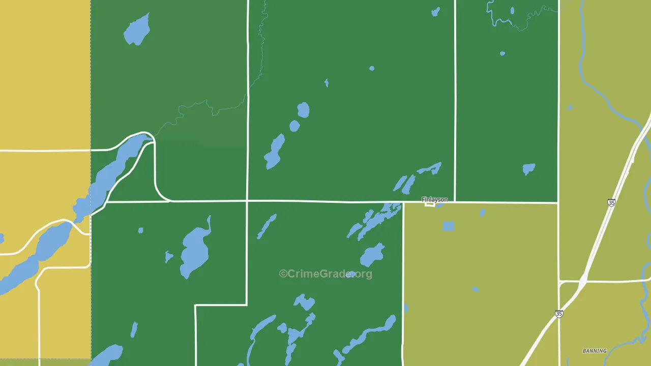 Finlayson, MN Map of Drug-Related Crime Rates