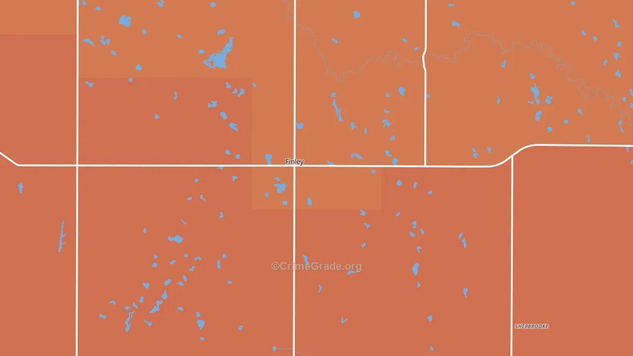 Finley, ND Map of Drug-Related Crime Rates