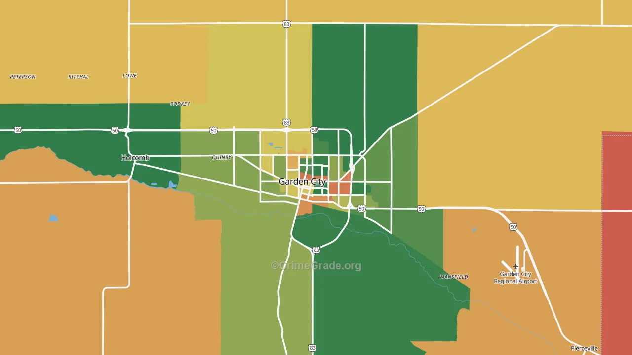 Finney County, KS Map of Drug-Related Crime Rates