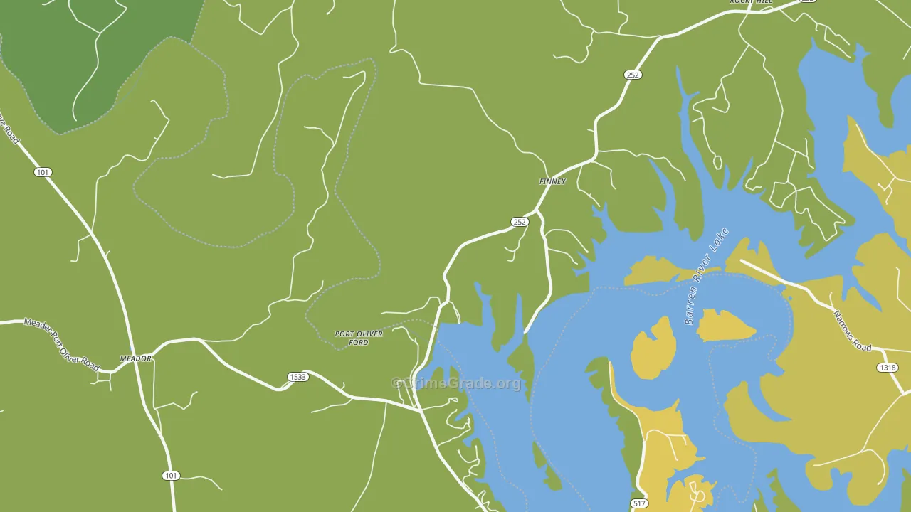 Finney, KY Map of Drug-Related Crime Rates