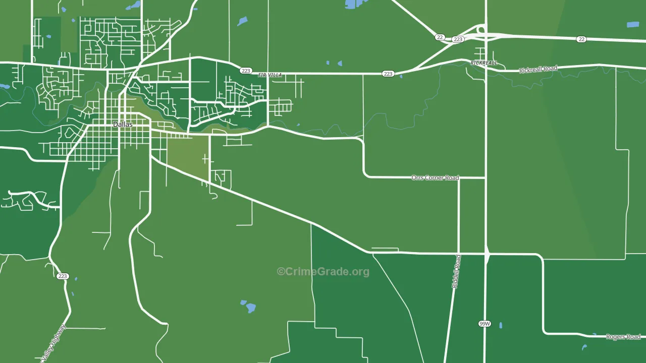 Fir Villa, OR Map of Drug-Related Crime Rates