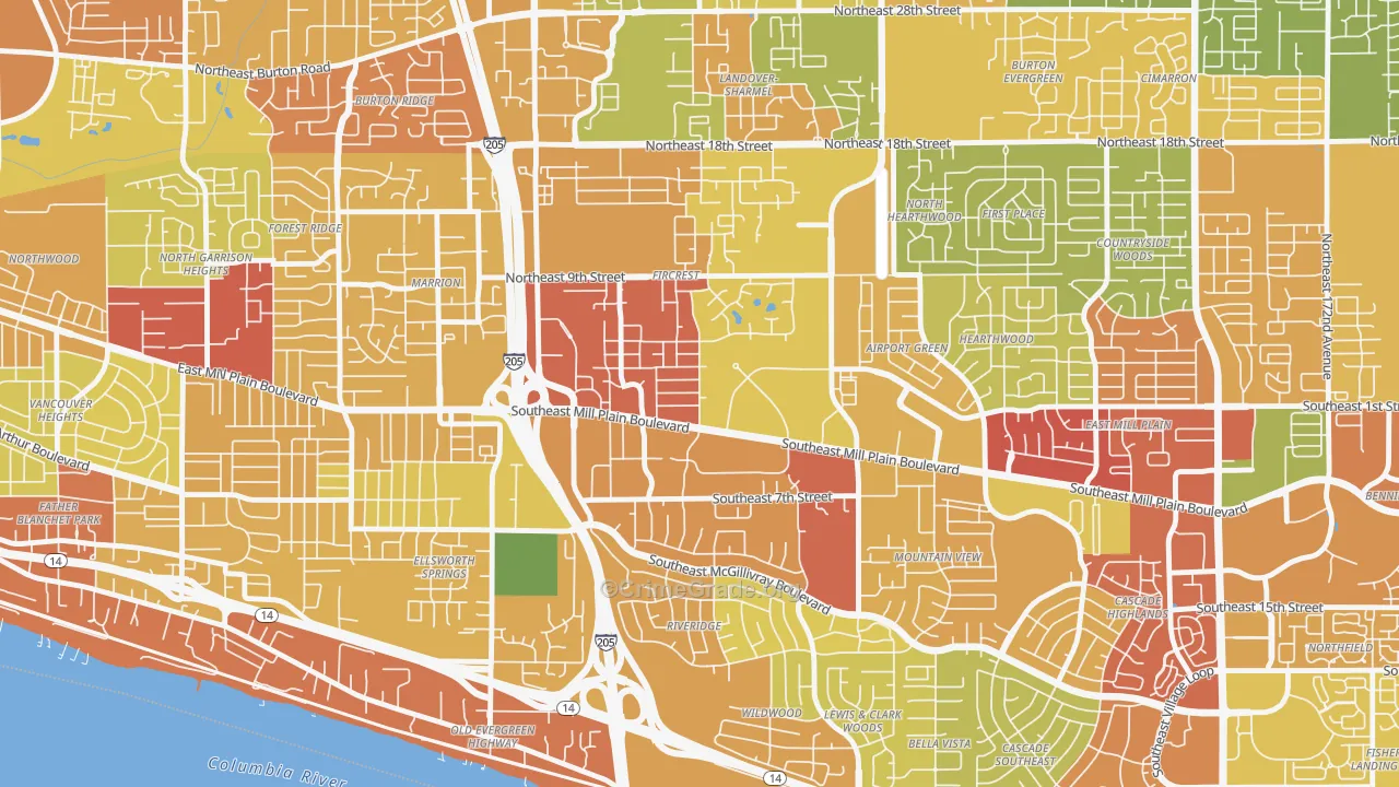 Fircrest, Vancouver, WA Map of Drug-Related Crime Rates