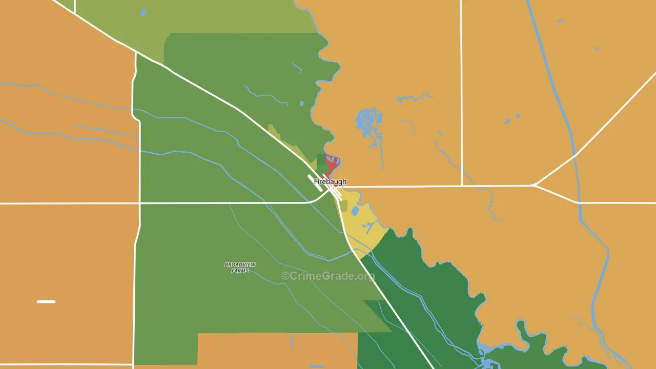 Firebaugh, CA Map of Drug-Related Crime Rates