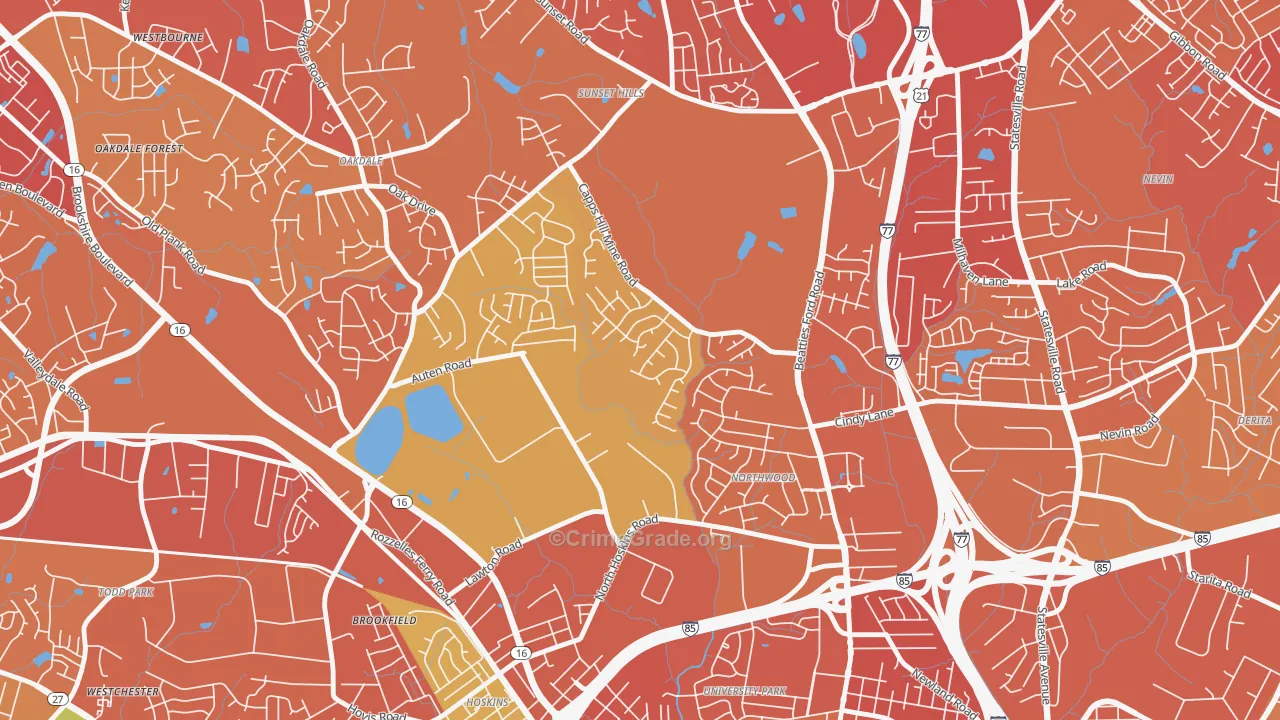 Firestone-Garden Park, Charlotte, NC Map of Drug-Related Crime Rates