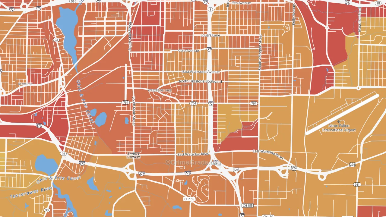 Firestone Park, Akron, OH Map of Drug-Related Crime Rates