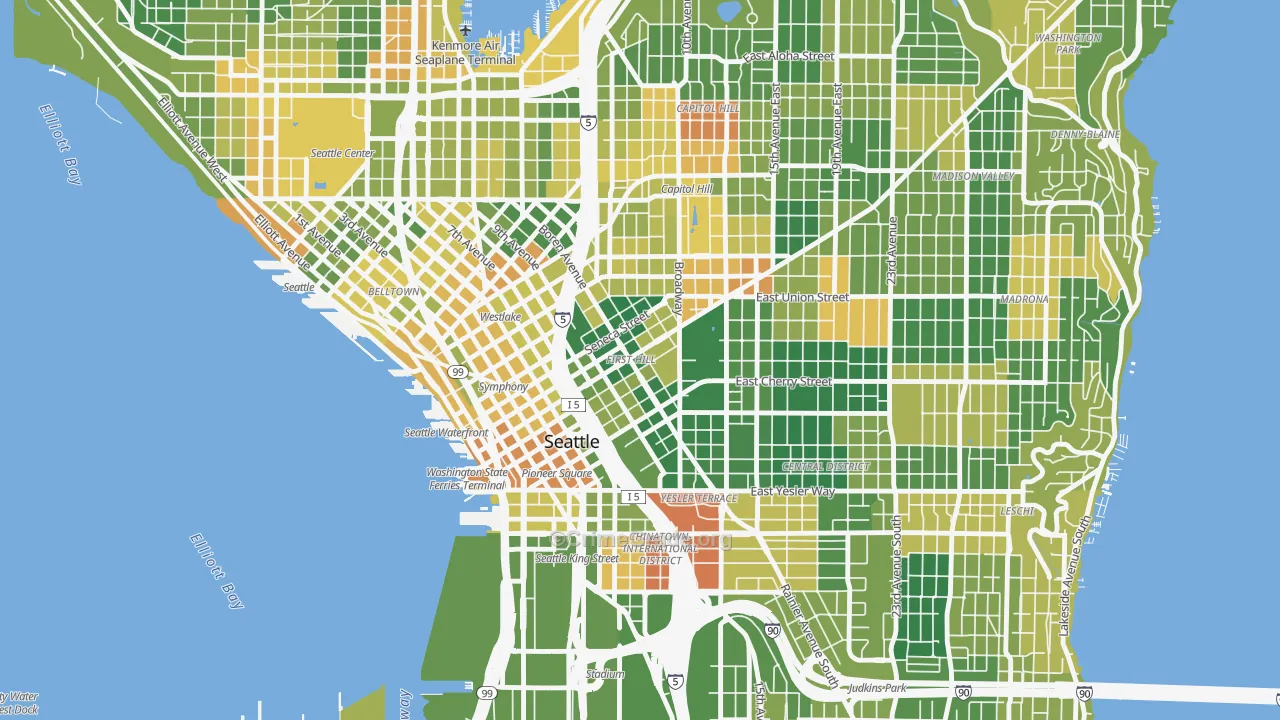 First Hill, Seattle, WA Map of Drug-Related Crime Rates