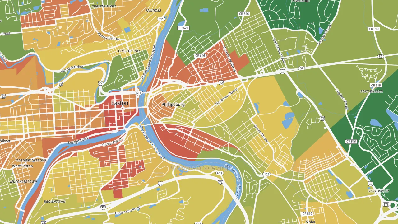 Firthtown, Phillipsburg, NJ Map of Drug-Related Crime Rates