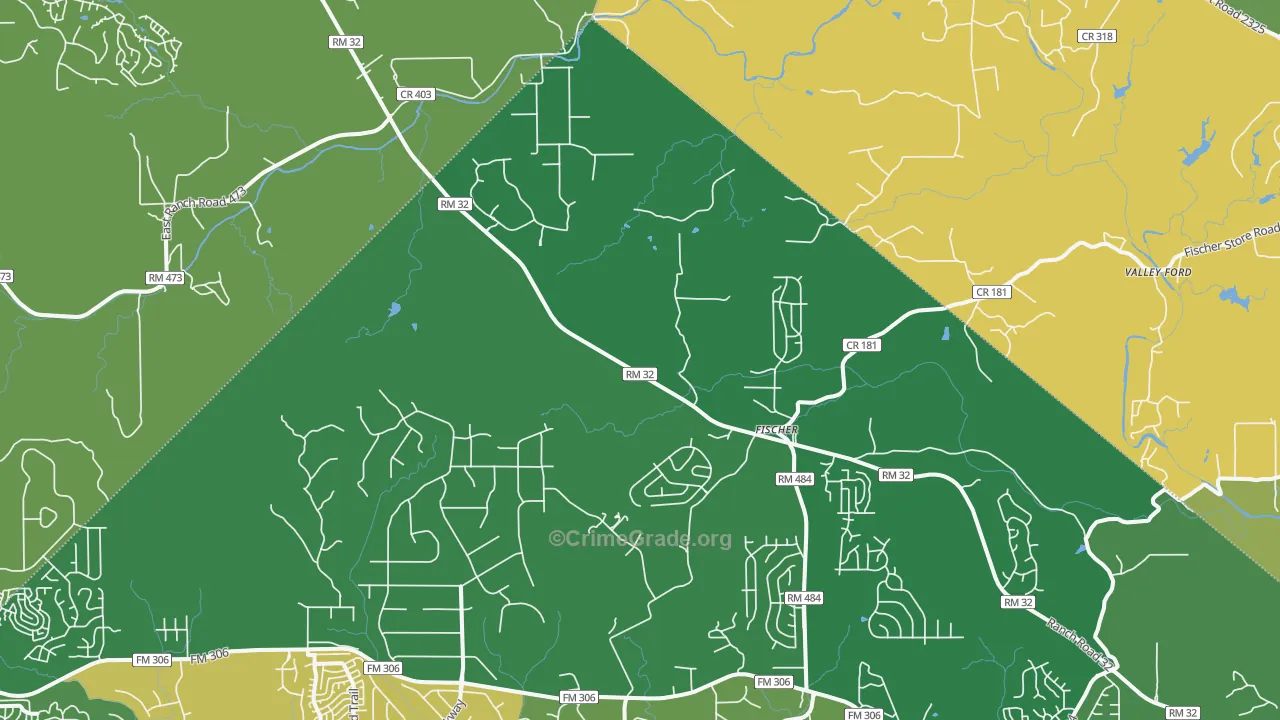Fischer, TX Map of Drug-Related Crime Rates