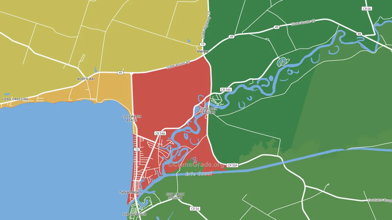 Fish Creek Landing, NY Map of Drug-Related Crime Rates