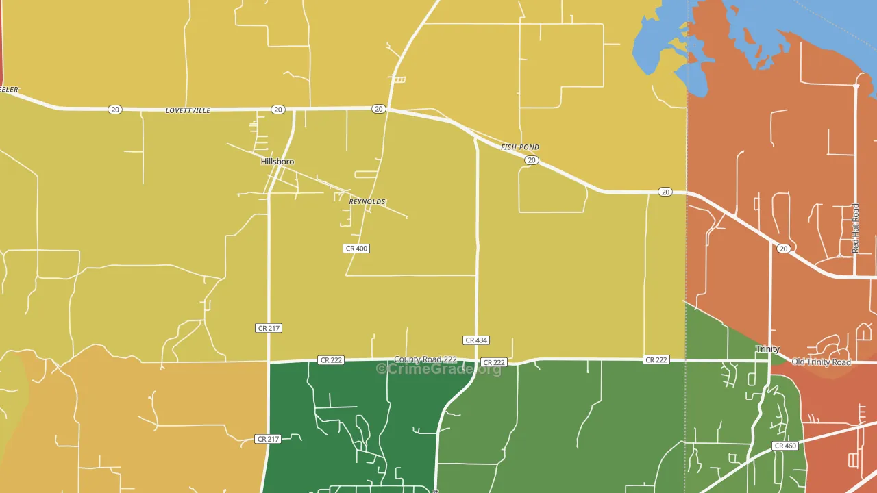 Fish Pond, AL Map of Drug-Related Crime Rates