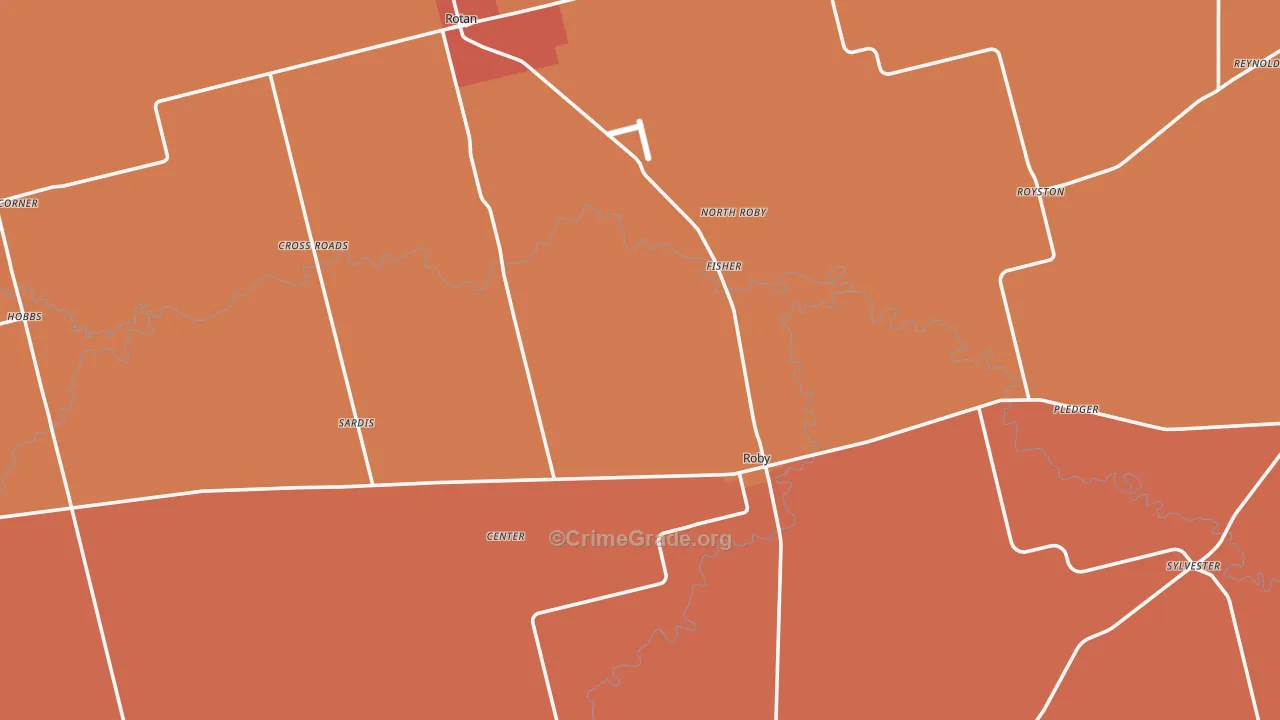 Fisher County, TX Map of Drug-Related Crime Rates