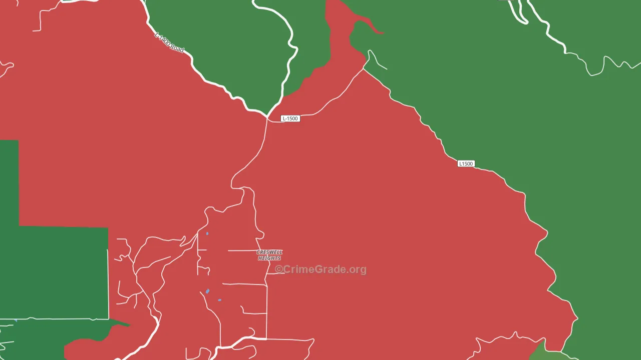 Fisher, WA Map of Drug-Related Crime Rates