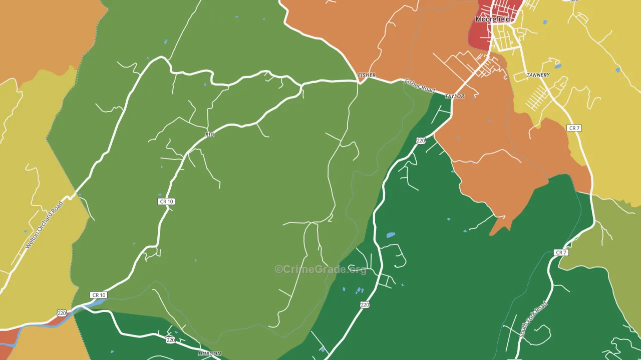 Fisher, WV Map of Drug-Related Crime Rates