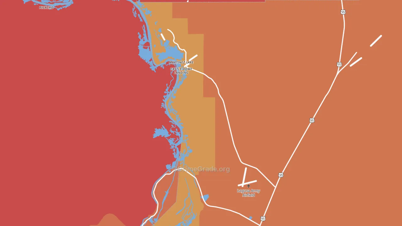 Fishers Landing, AZ Map of Drug-Related Crime Rates