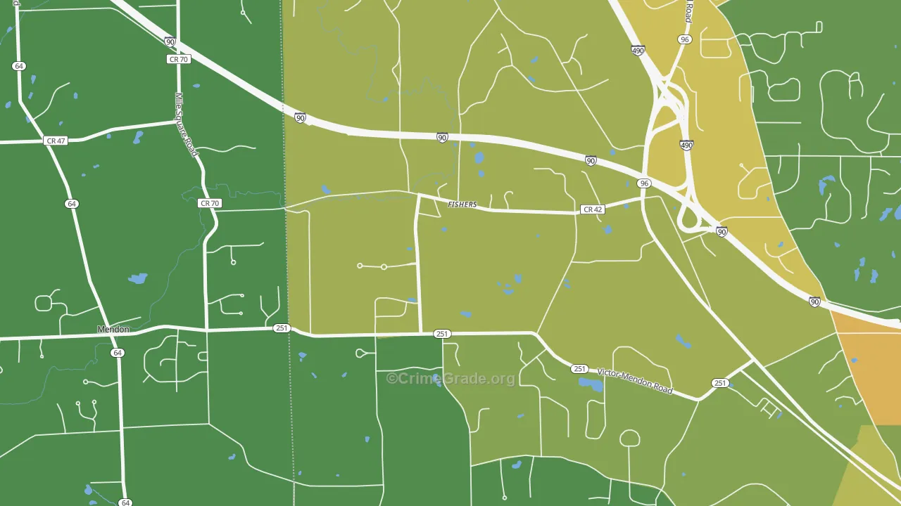 Fishers, NY Map of Drug-Related Crime Rates