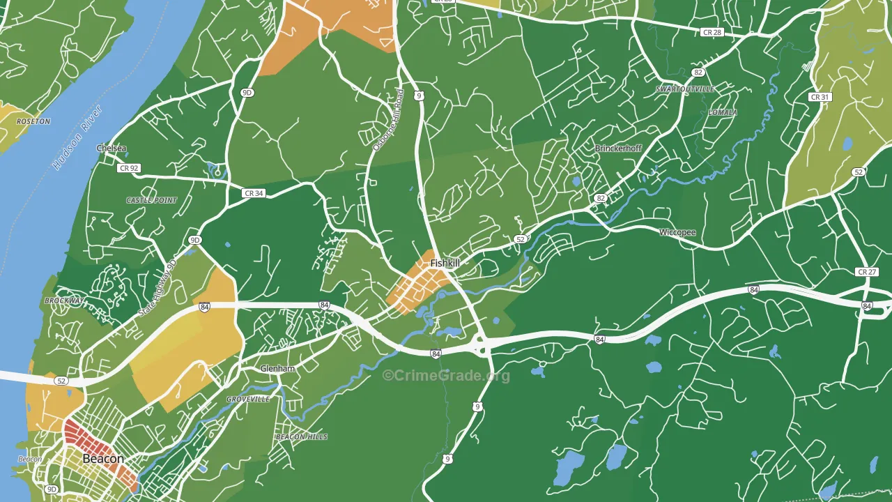 Fishkill, NY Map of Drug-Related Crime Rates