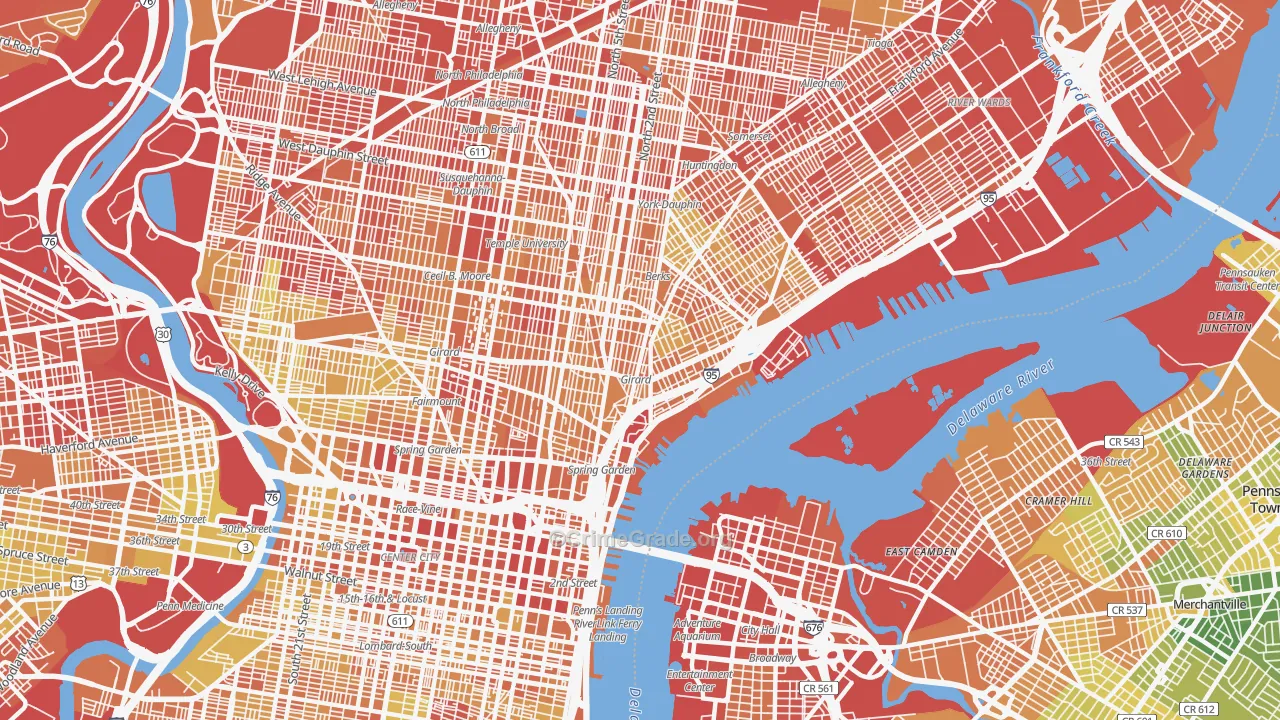 Fishtown, Philadelphia, PA Map of Drug-Related Crime Rates