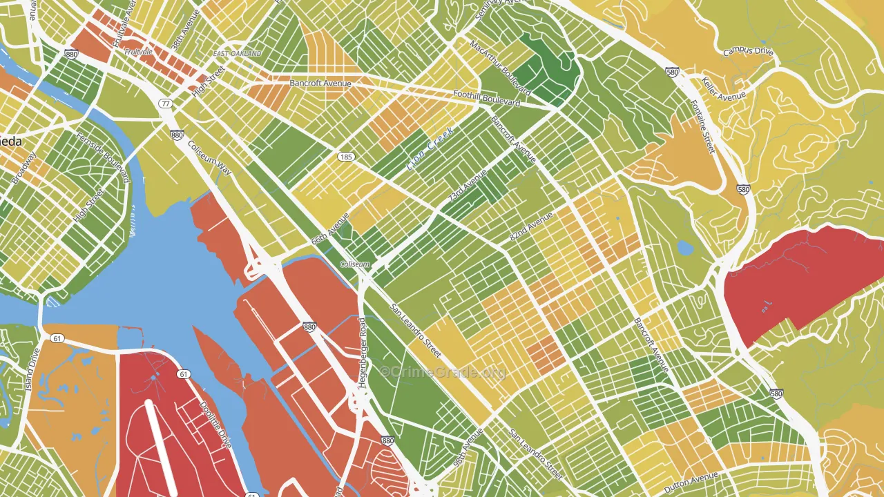 Fitchburg, Oakland, CA Map of Drug-Related Crime Rates