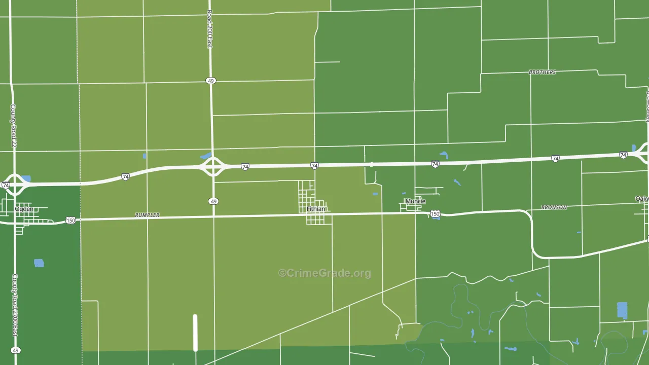 Fithian, IL Map of Drug-Related Crime Rates