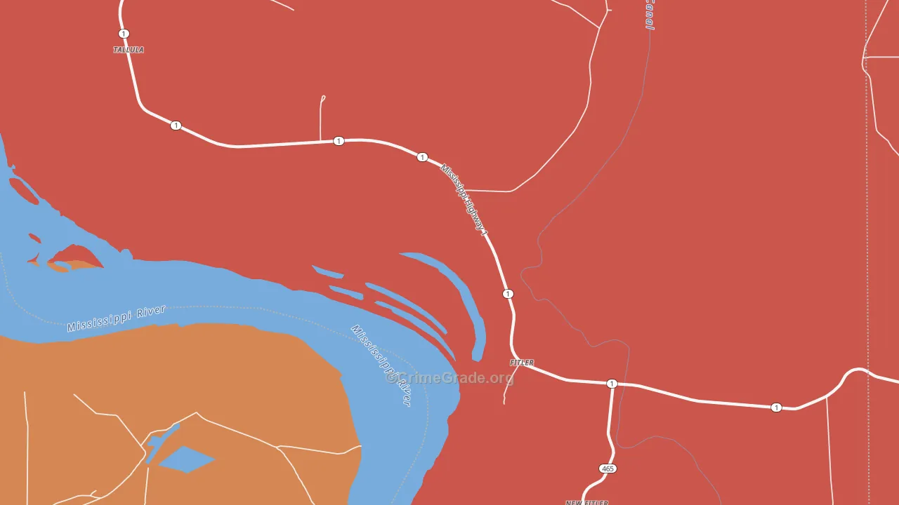 Fitler, MS Map of Drug-Related Crime Rates