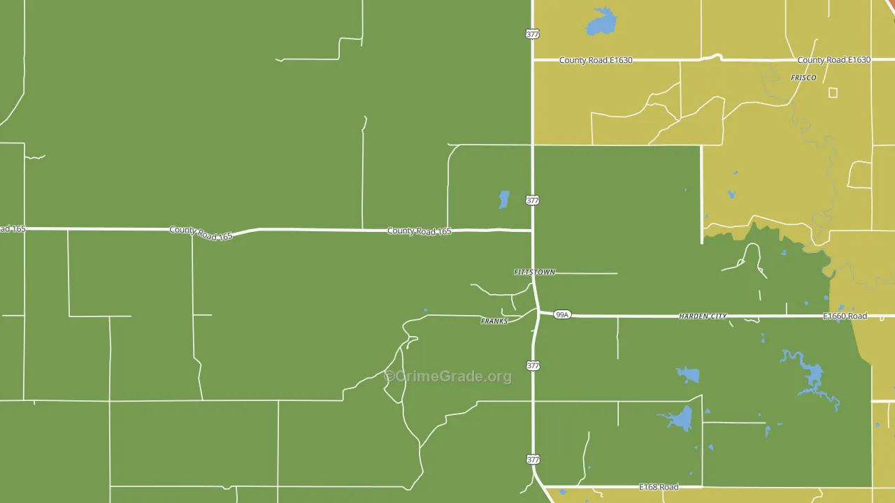 Fittstown, OK Map of Drug-Related Crime Rates