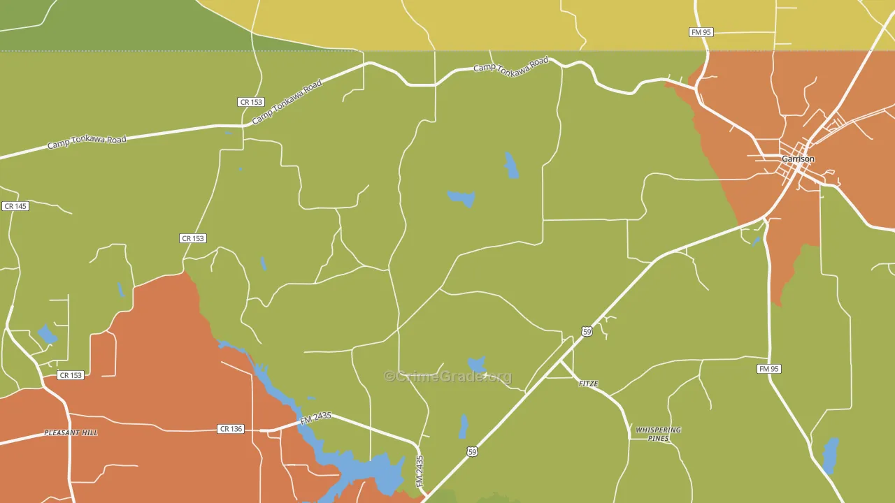 Fitze, TX Map of Drug-Related Crime Rates
