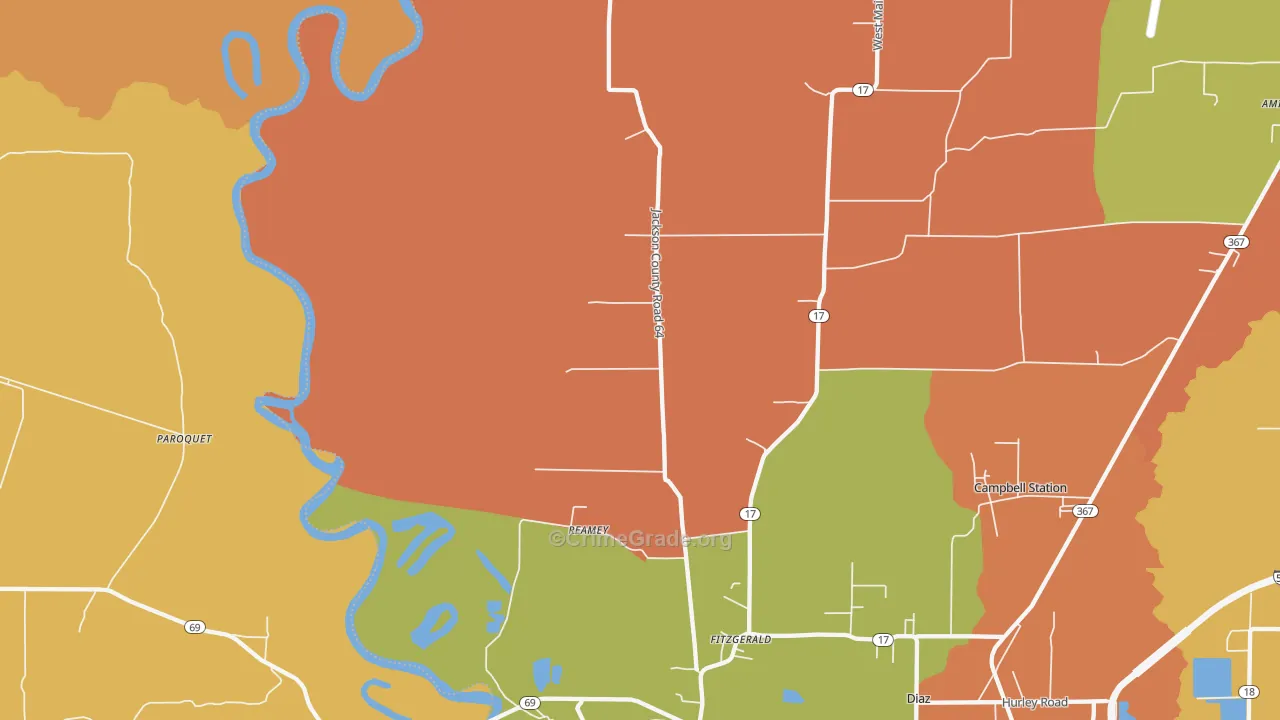 Fitzgerald, AR Map of Drug-Related Crime Rates