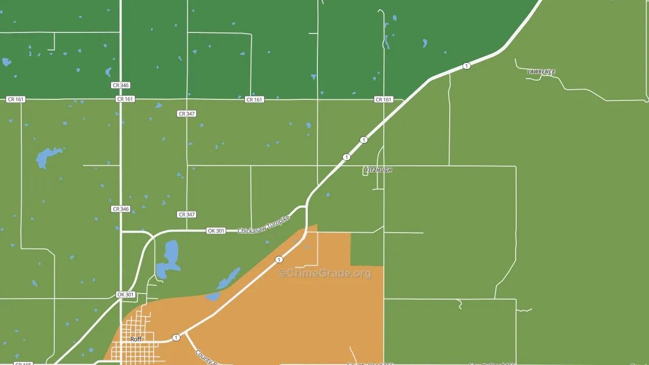 Fitzhugh, OK Map of Drug-Related Crime Rates