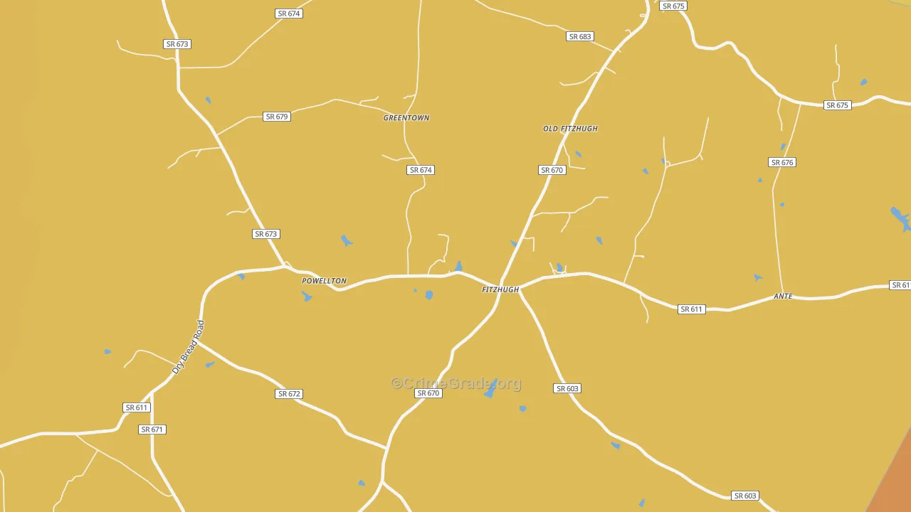 Fitzhugh, VA Map of Drug-Related Crime Rates