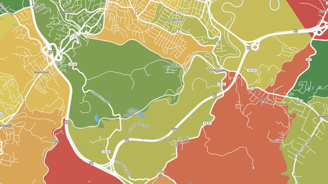 Fitzpatrick, WV Map of Drug-Related Crime Rates