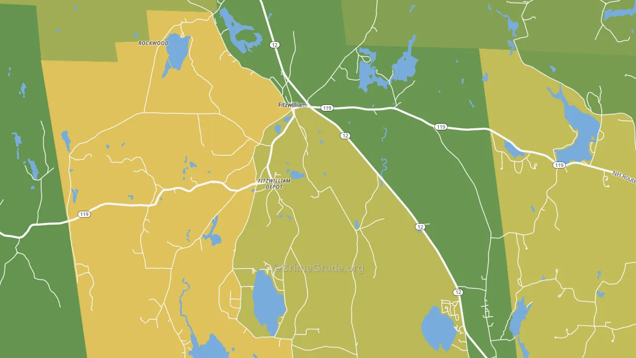 Fitzwilliam, NH Map of Drug-Related Crime Rates