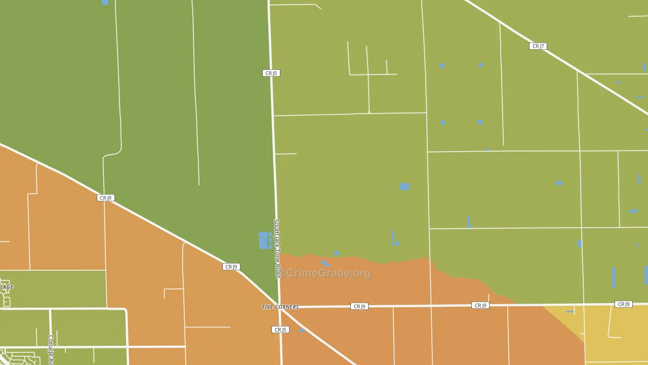 Five Corners, CA Map of Drug-Related Crime Rates