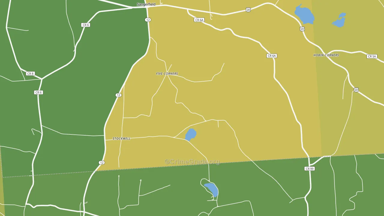 Five Corners, NY Map of Drug-Related Crime Rates