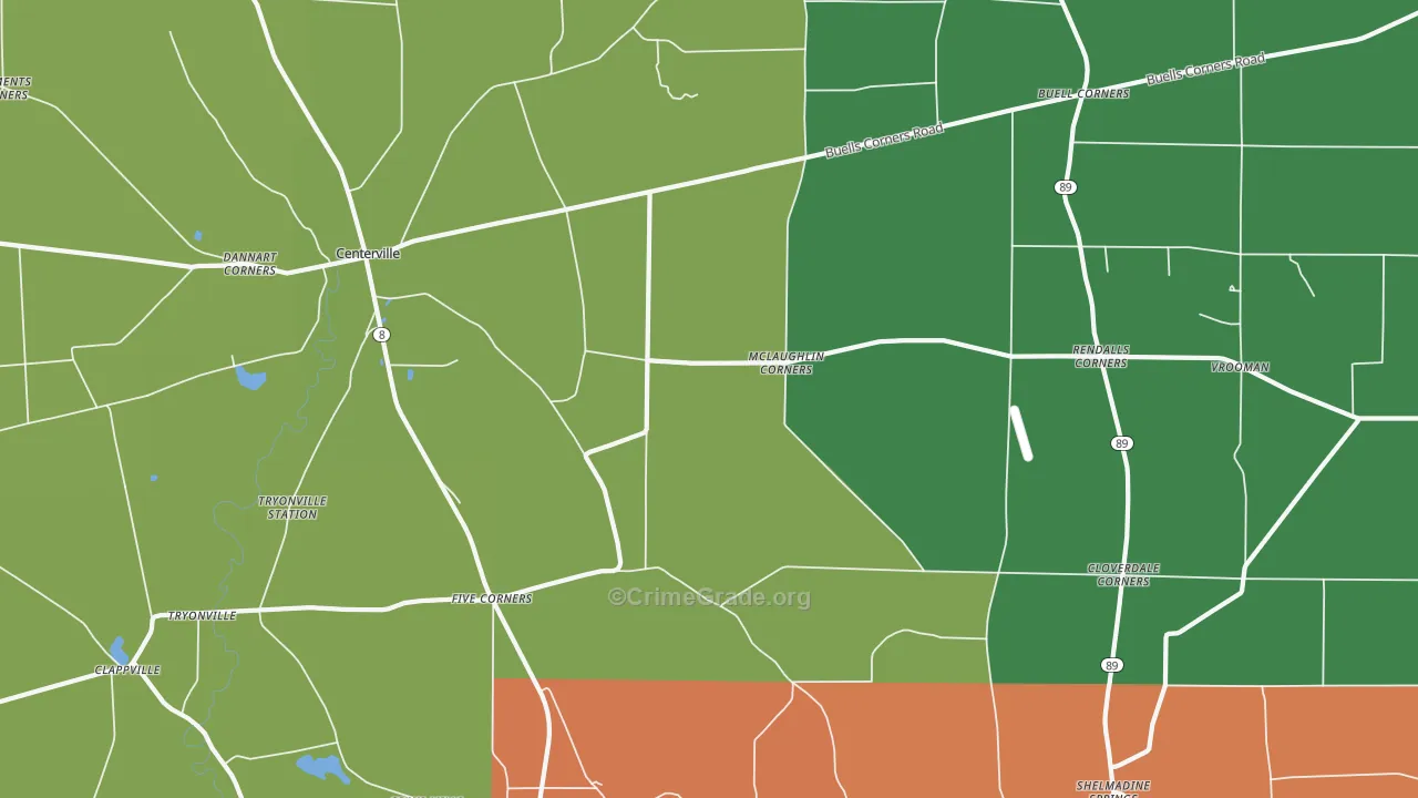 Five Corners, PA Map of Drug-Related Crime Rates
