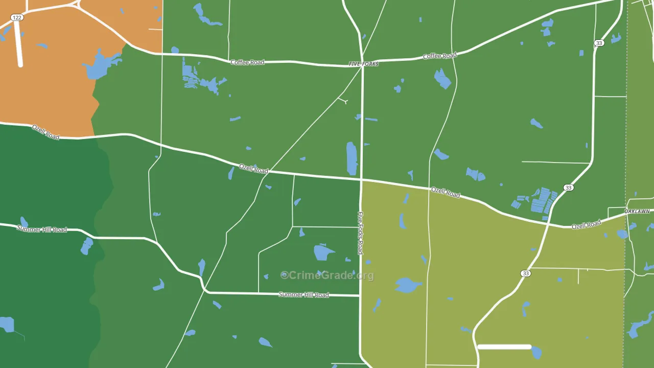Five Forks, GA Map of Drug-Related Crime Rates