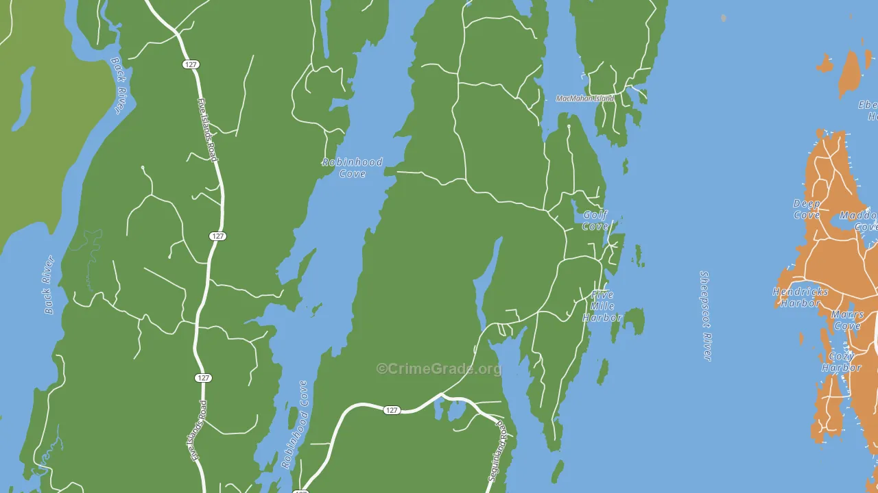 Five Islands, ME Map of Drug-Related Crime Rates