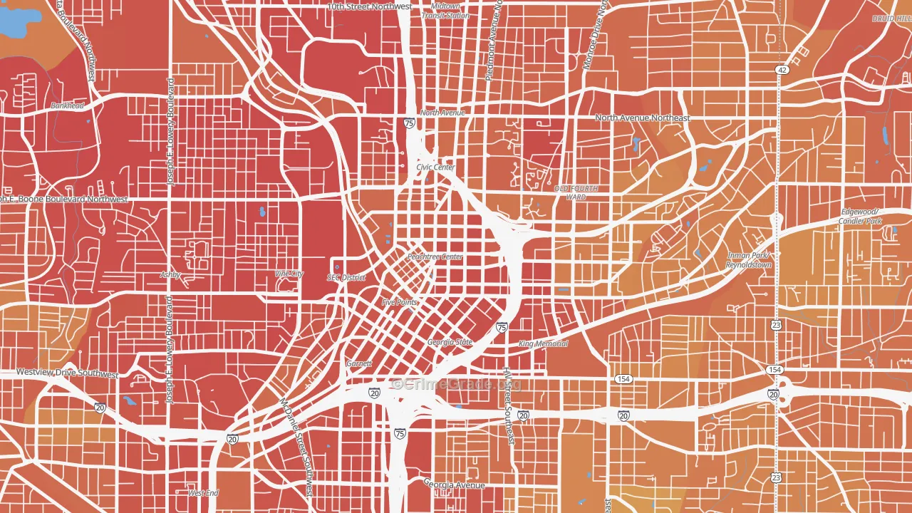 Five Points, Atlanta, GA Map of Drug-Related Crime Rates